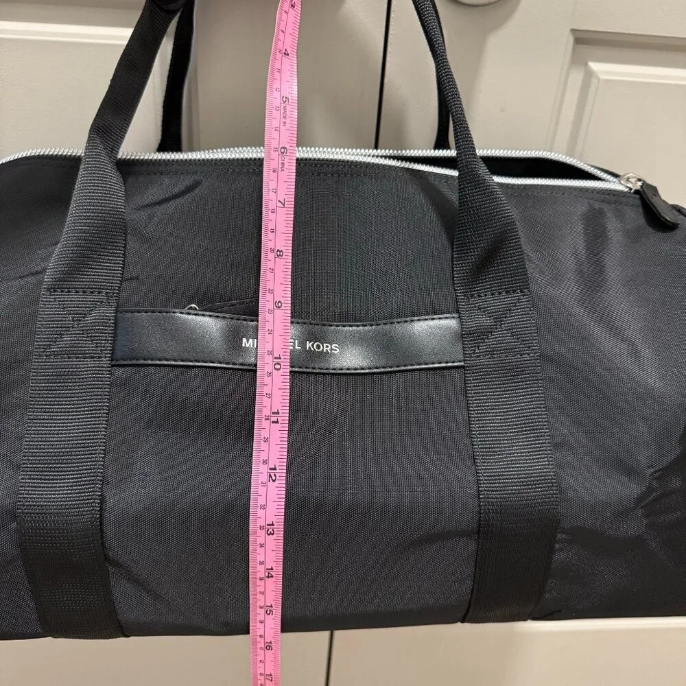 Michael Kors mens black nylon travel duffel duffle bag - Picture 3 of 5